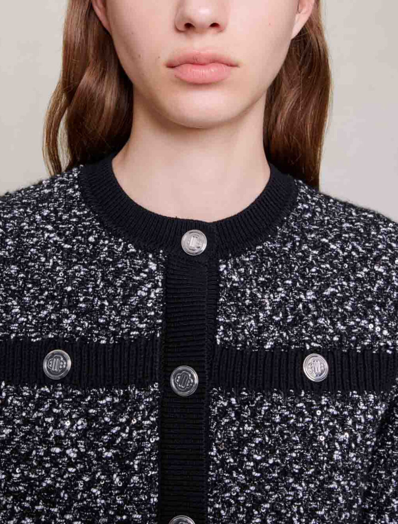 Cárdigan corto efecto tweed