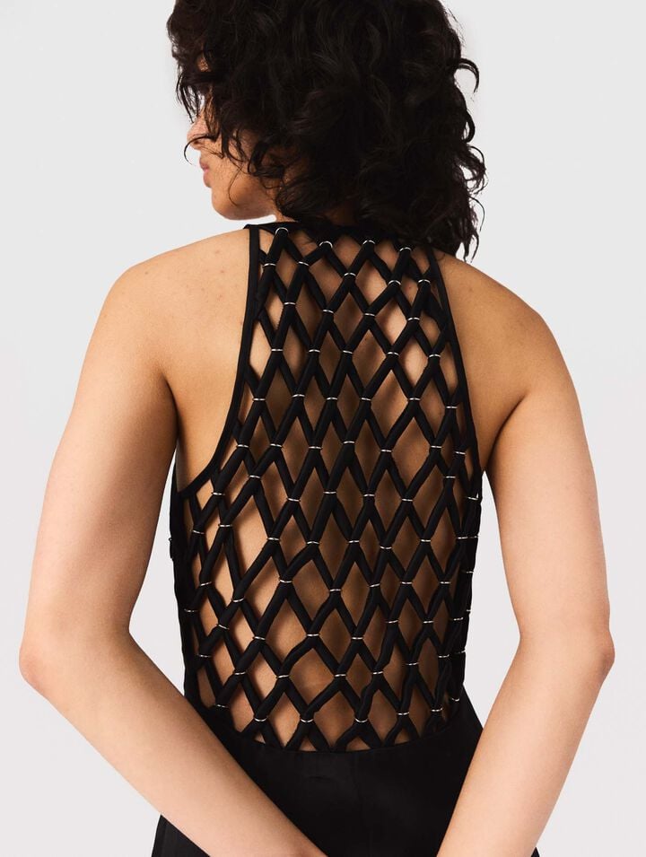 Vestido largo con espalda trenzada