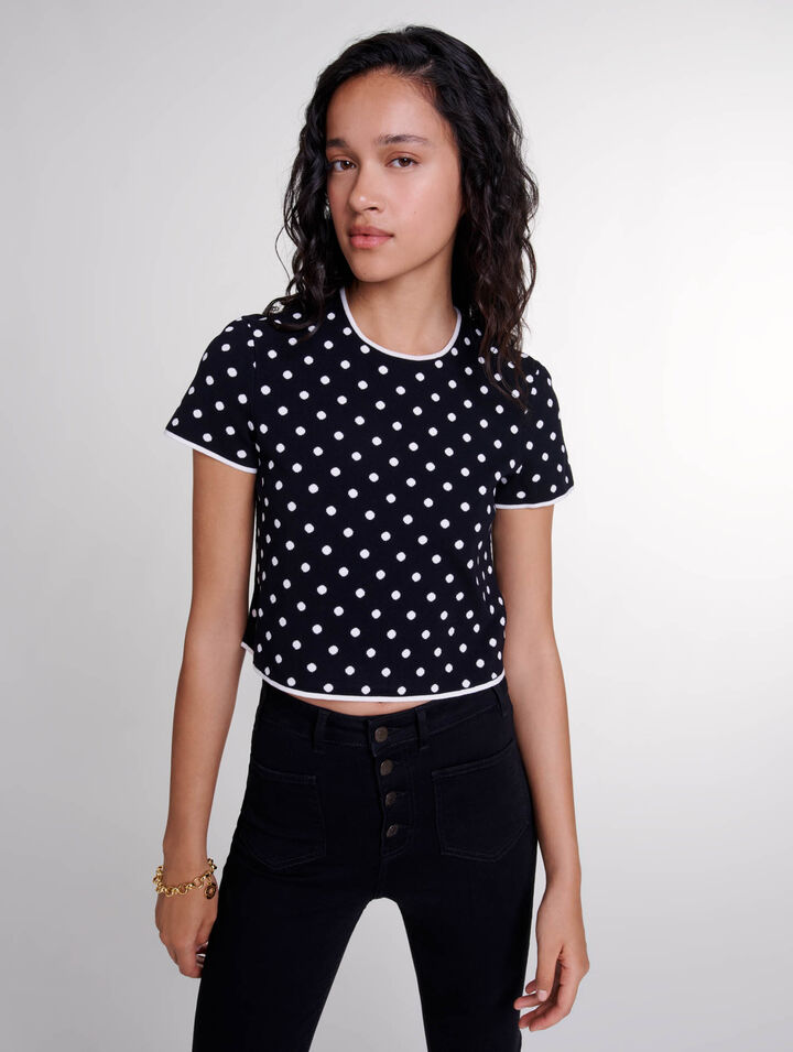 Top de punto jacquard 