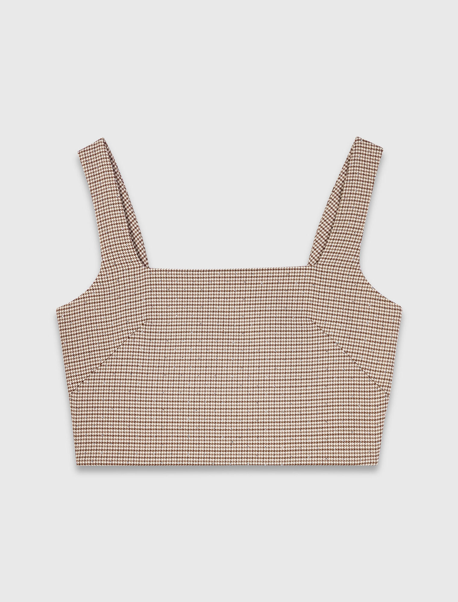 Top de cuadros con strass y tirantes