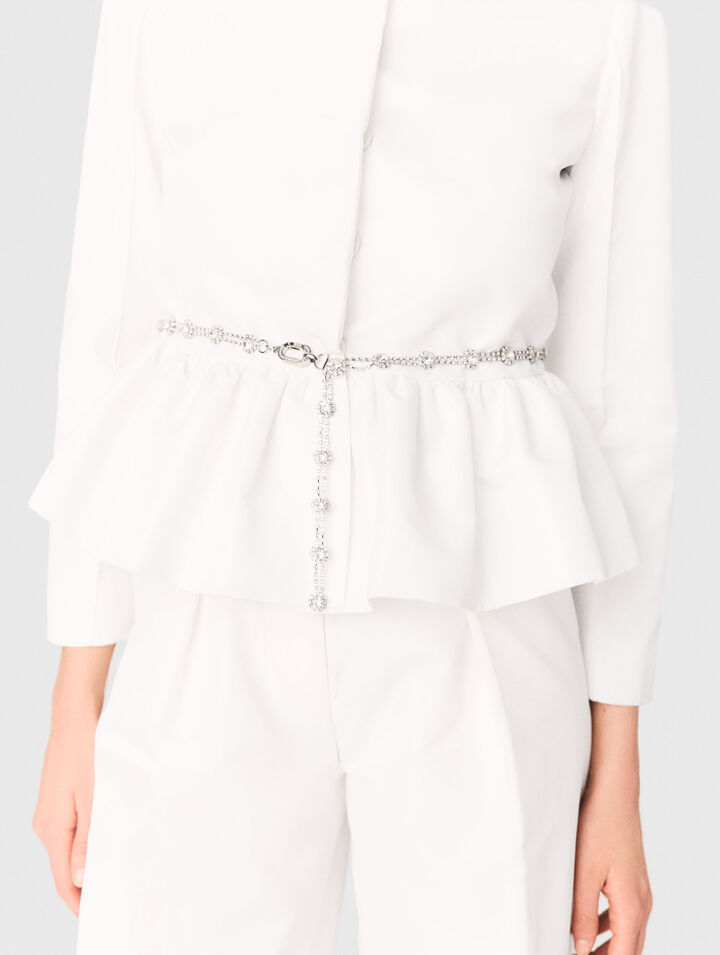 Chaqueta corta con cintur&oacute;n joya