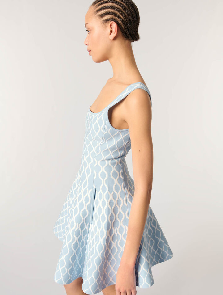 Vestido corto de punto jacquard