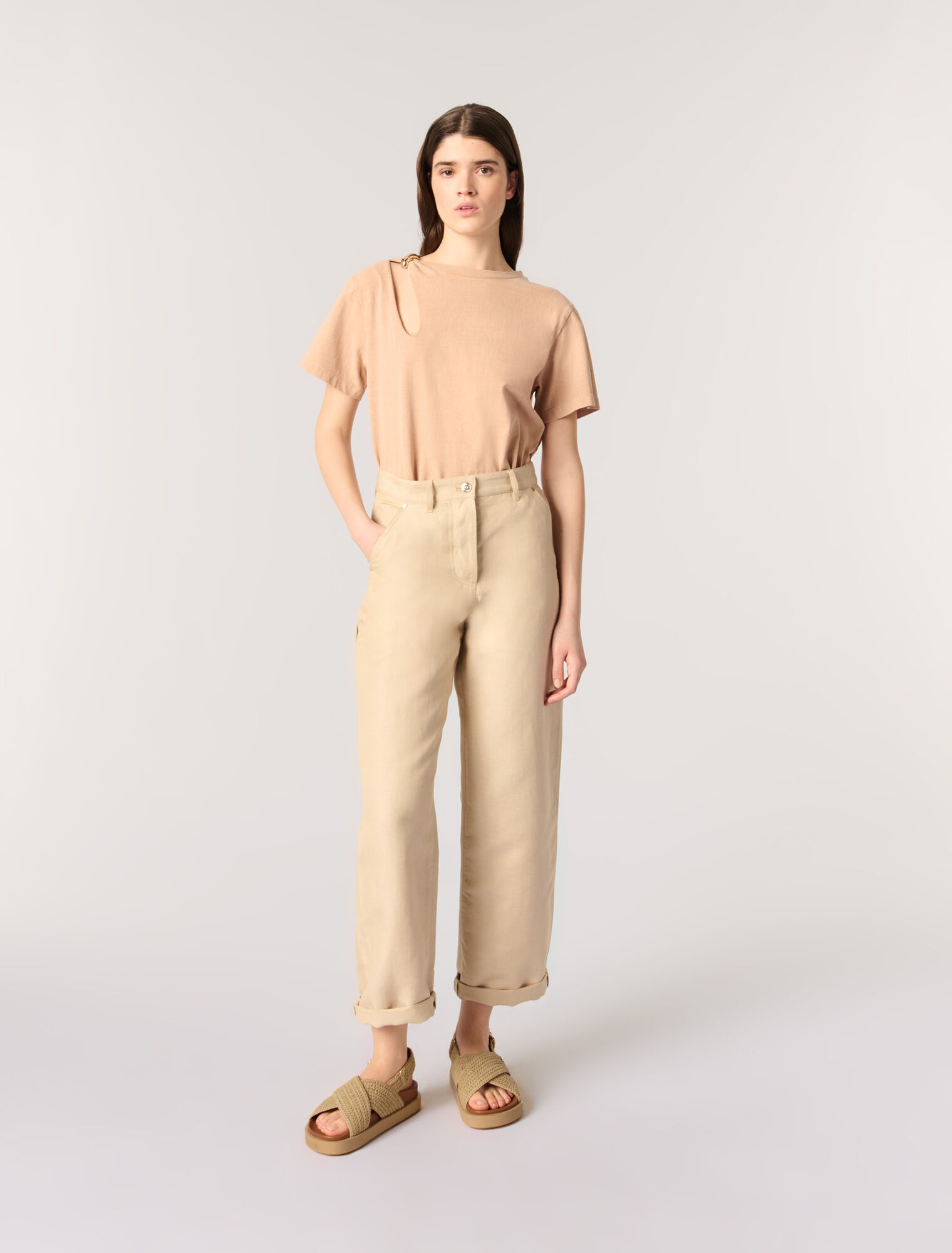 Sandalias planas efecto rafia