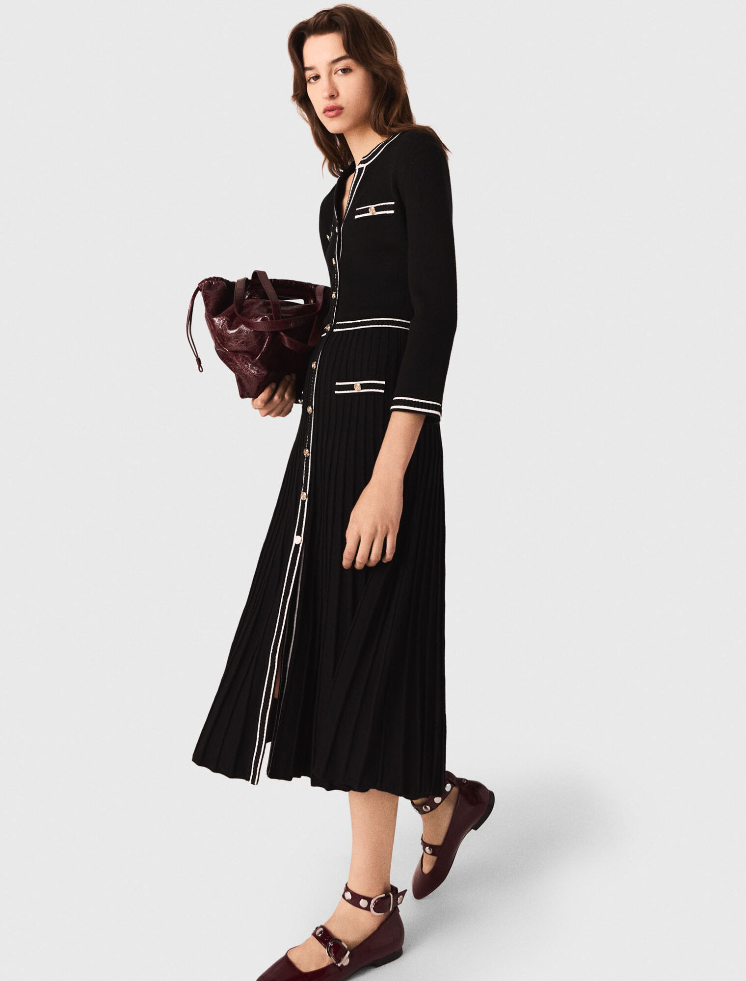 Vestido midi de punto