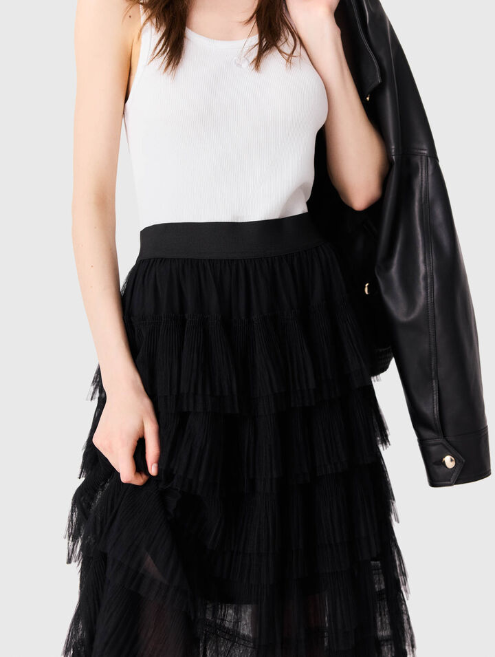 Falda midi en tul