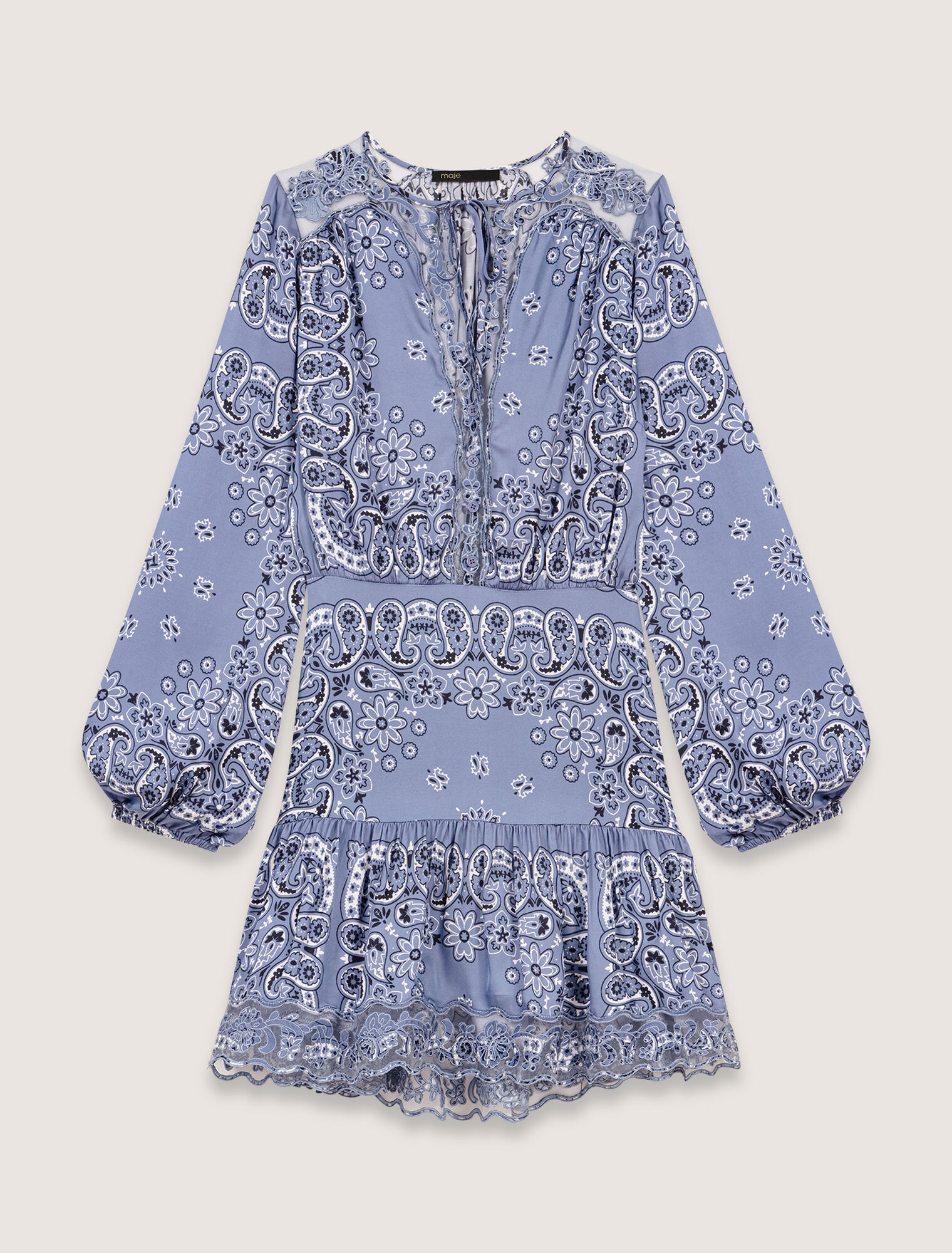Vestido corto fluido con estampado
