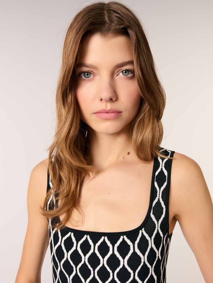 Vestido midi de punto jacquard