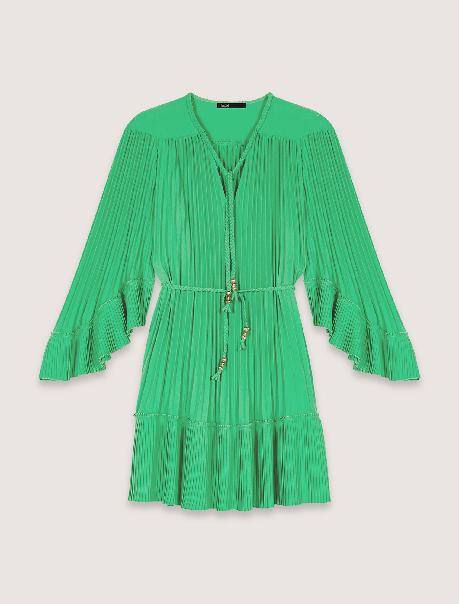 Vestido corto plisado