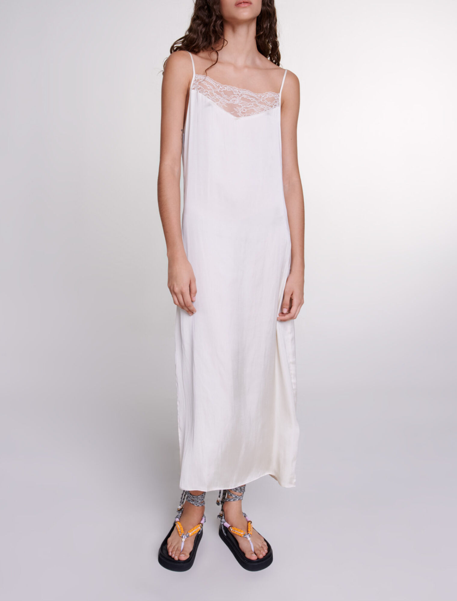Vestido largo de satén