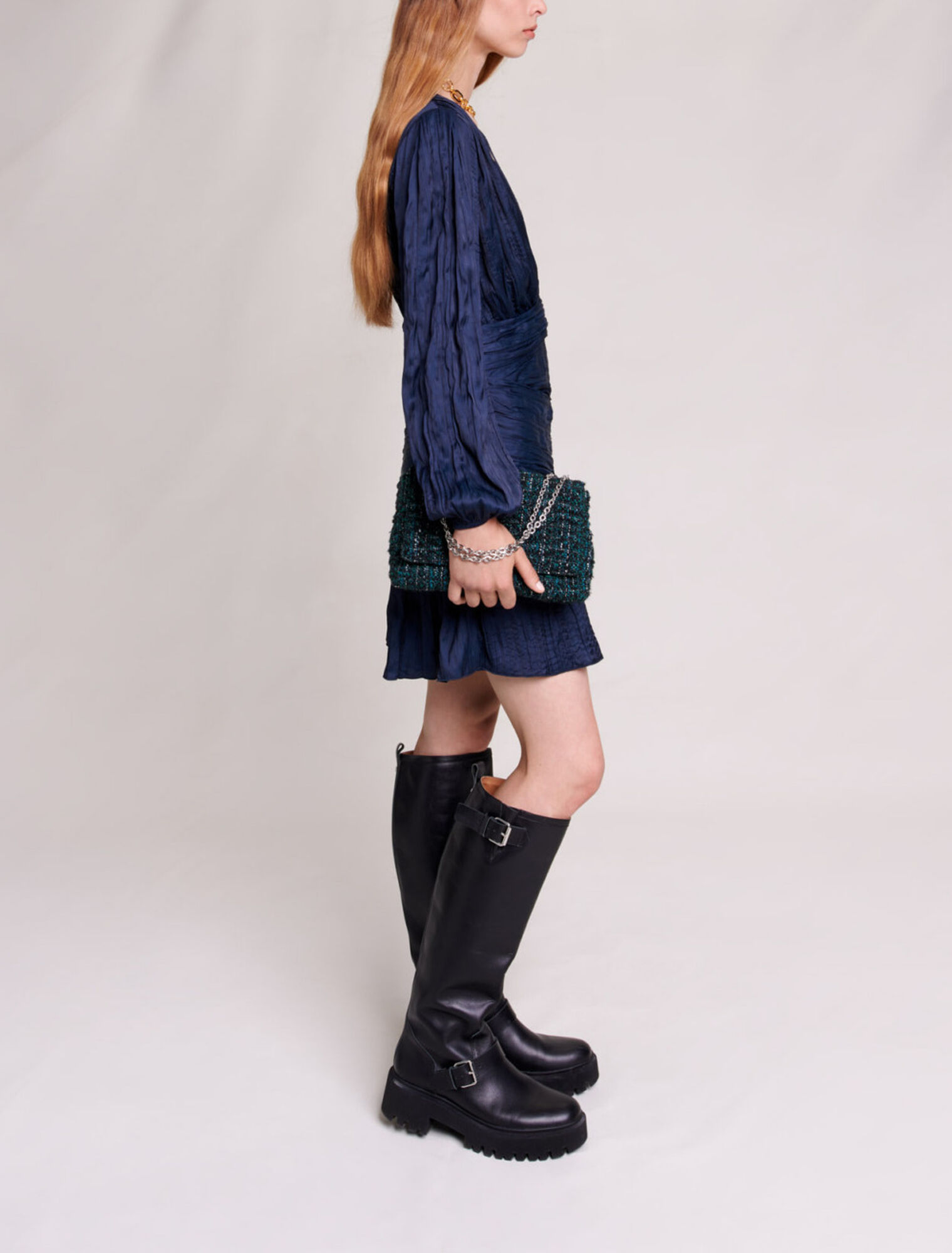 Vestido corto drapeado