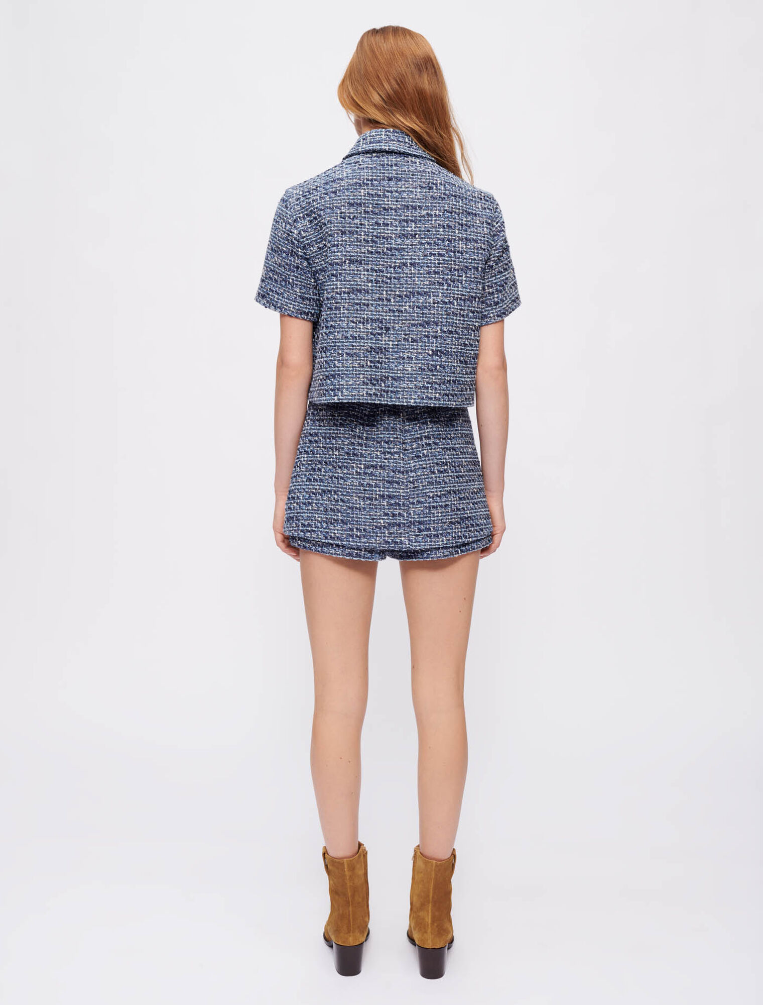 Camisa de tweed moteado