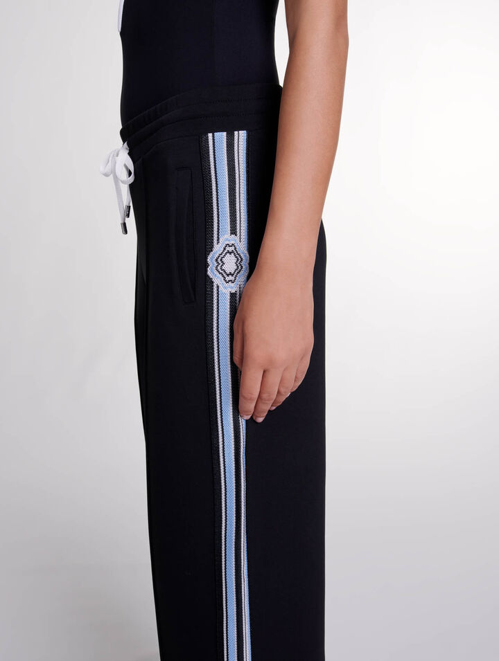Pantalón de jogging ancho con rayas