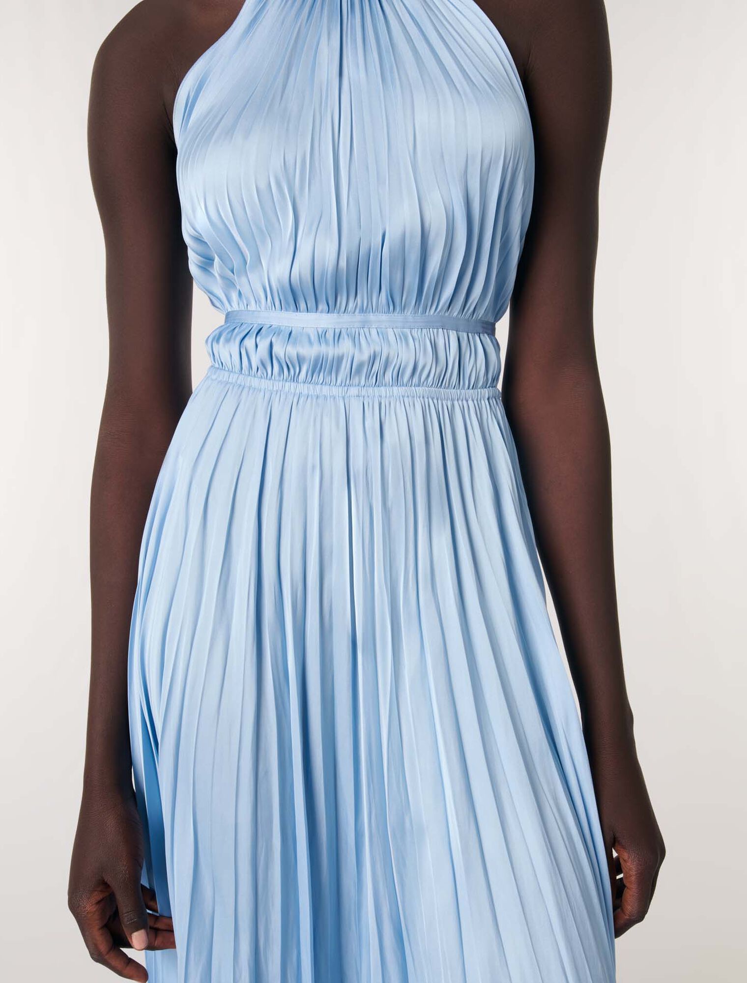 Vestido largo plisado