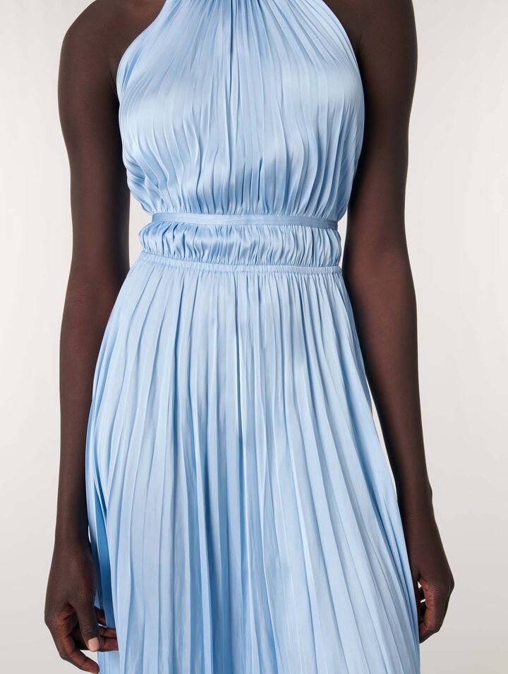Vestido largo plisado