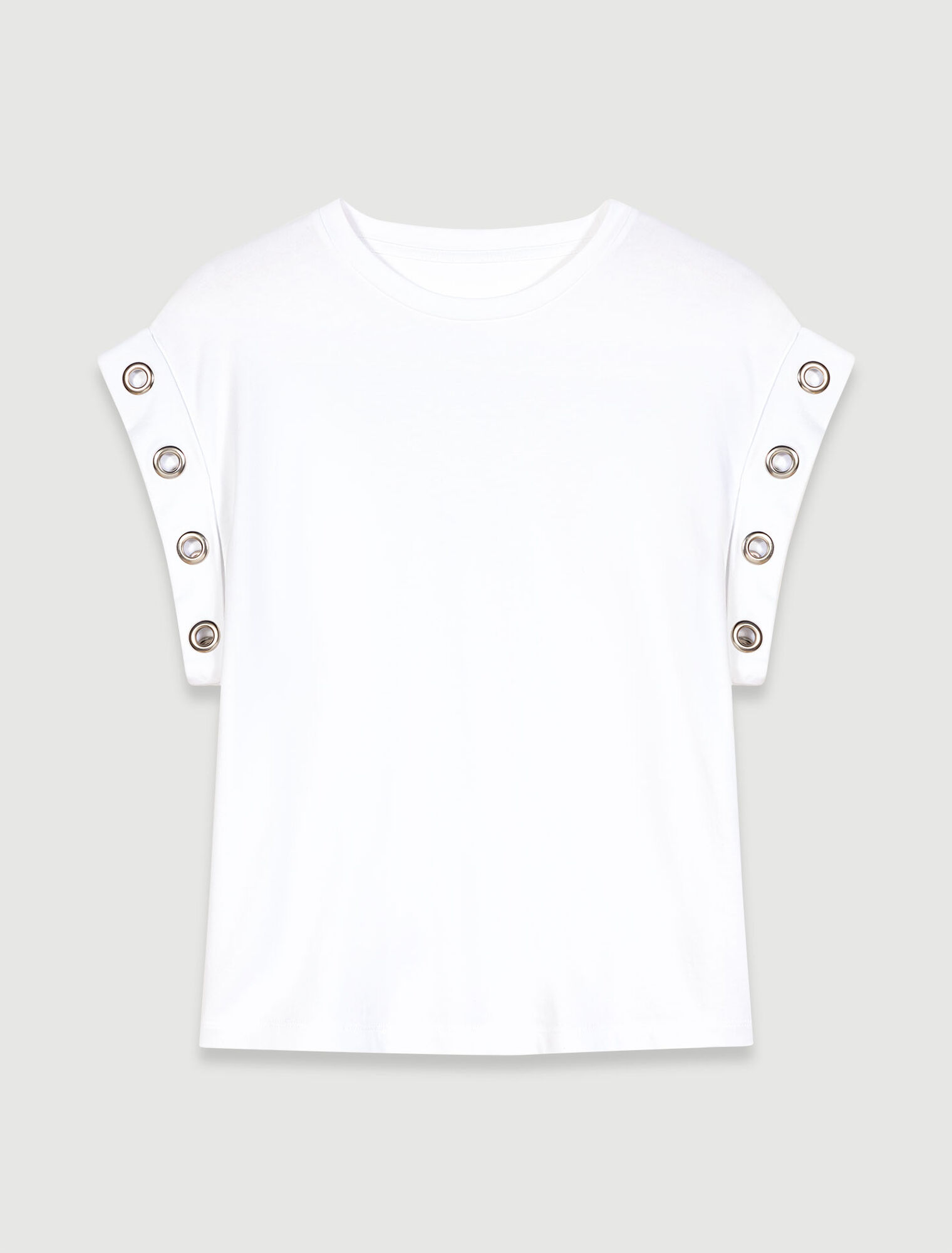 Camiseta con detalle de ojales