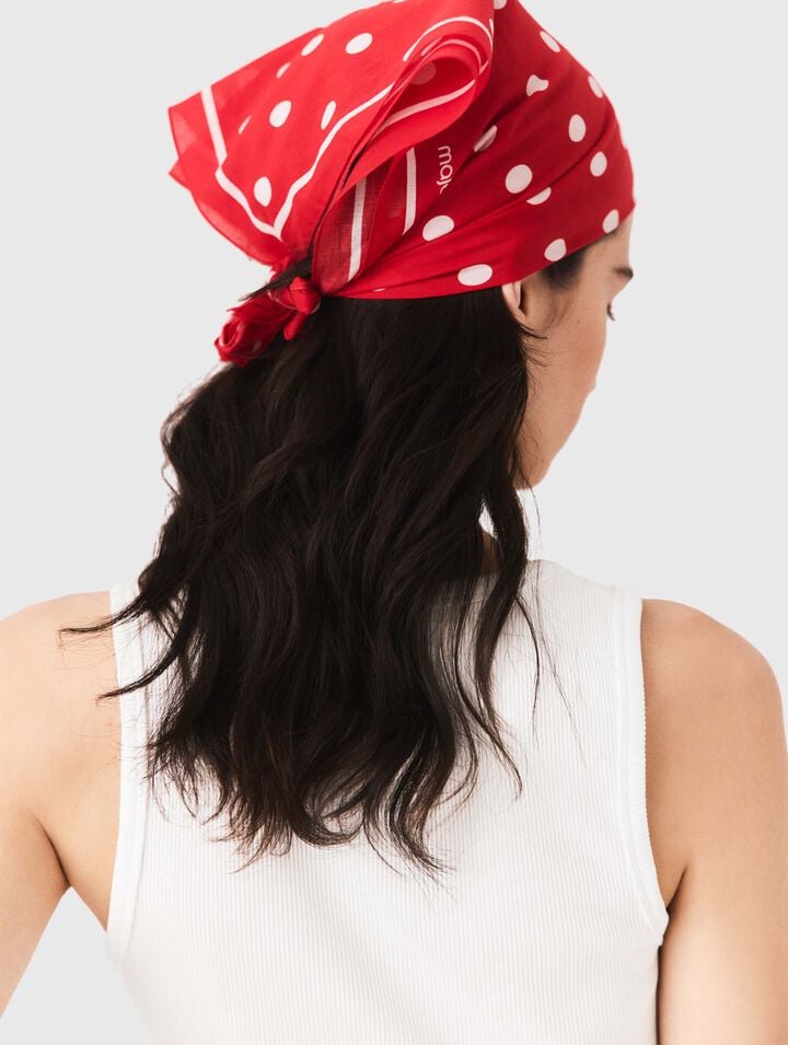 Bandana de algod&oacute;n con lunares