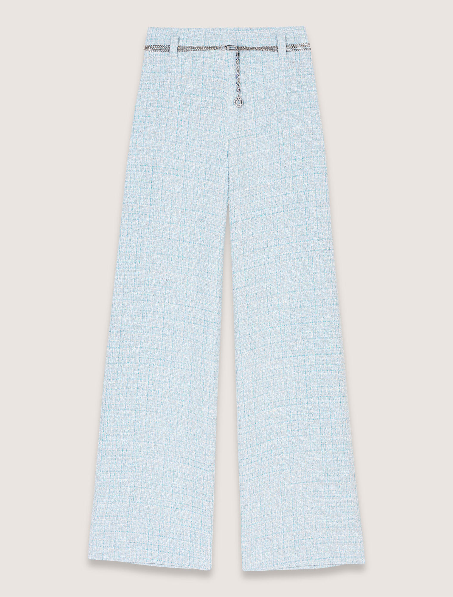 Pantalón de tweed con cinturón