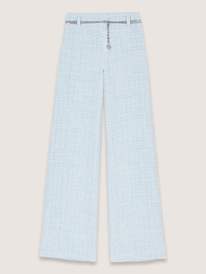 Pantalón de tweed con cinturón
