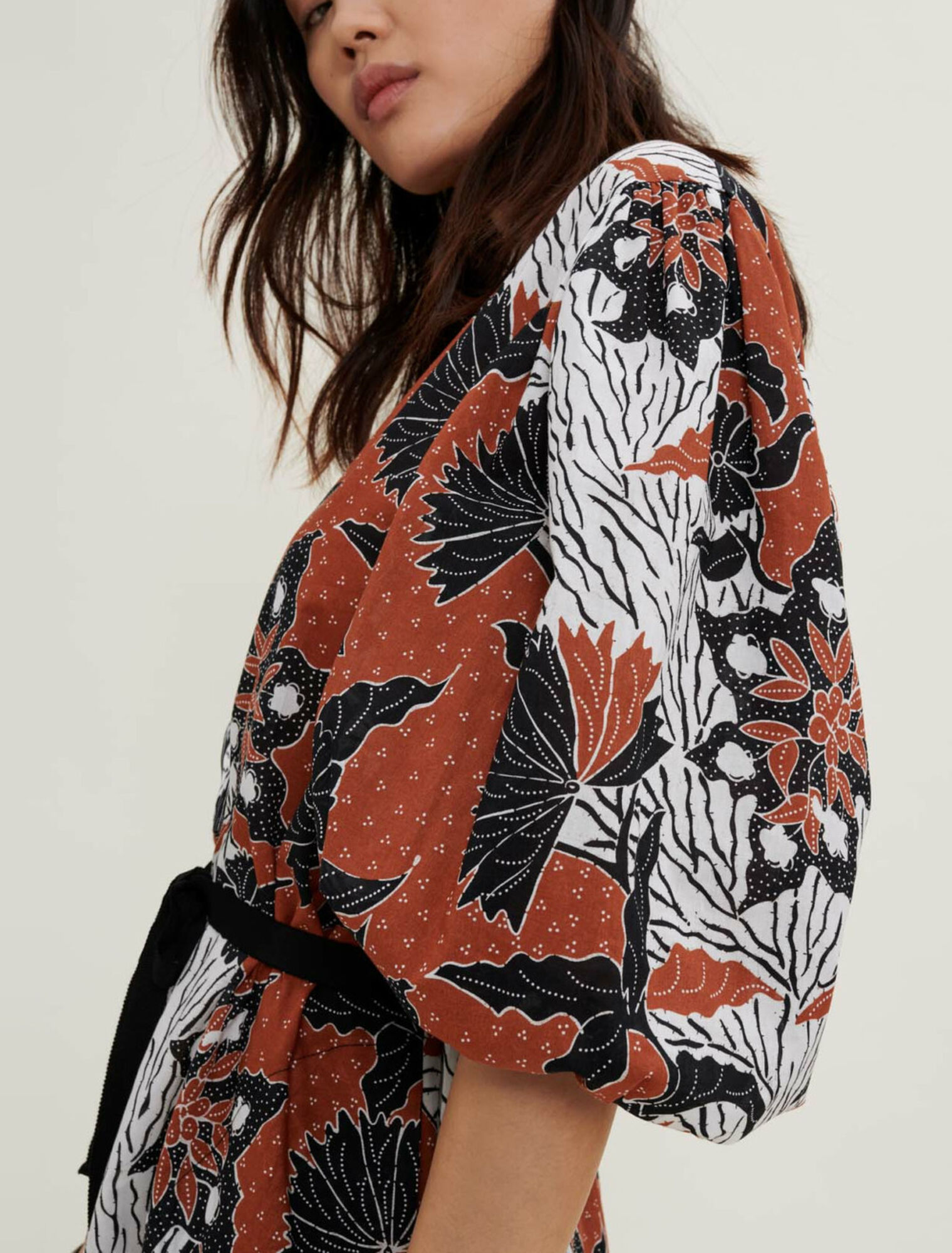 Vestido de voile de algodón estampado