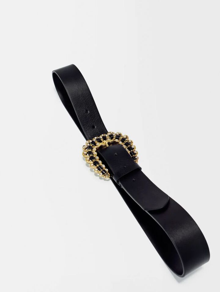 Cinturón con hebilla de strass