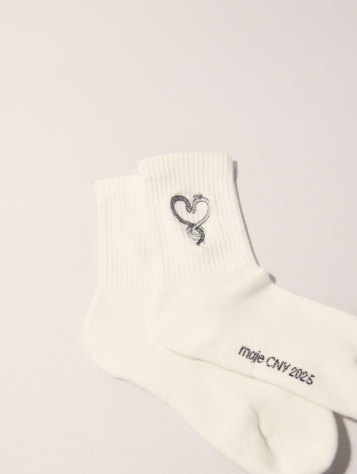 Calcetines bordados de strass