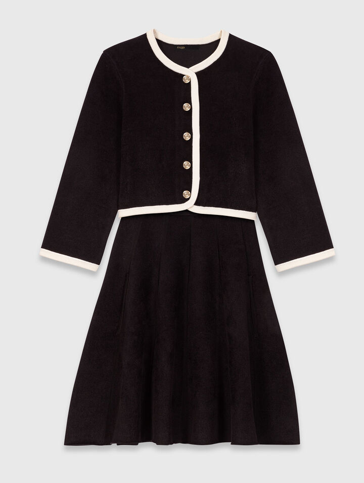 Vestido 2-en-1 efecto terciopelo
