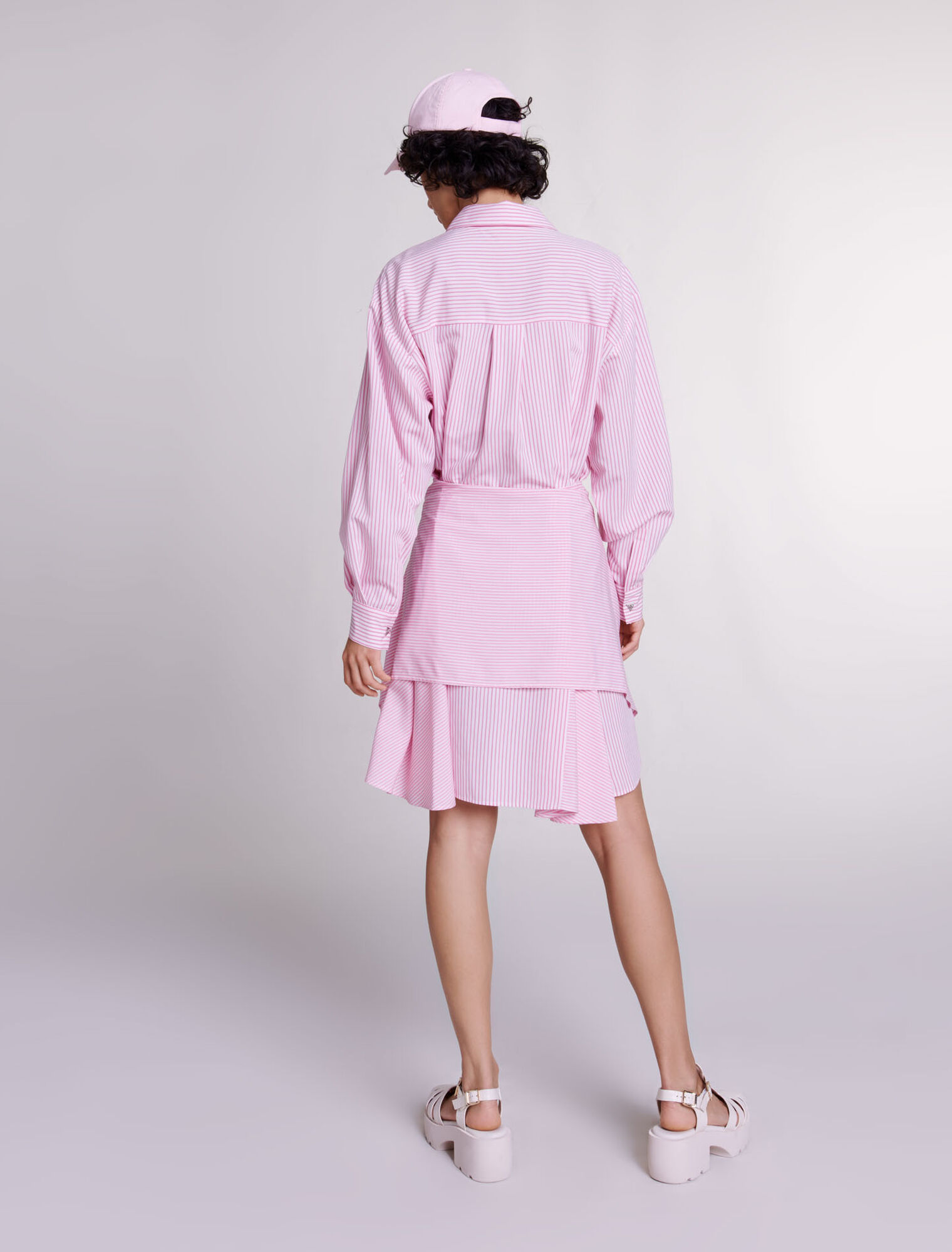 Vestido camisero de rayas