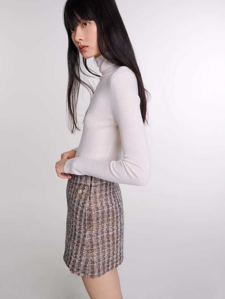 Pantalón corto trampantojo de tweed