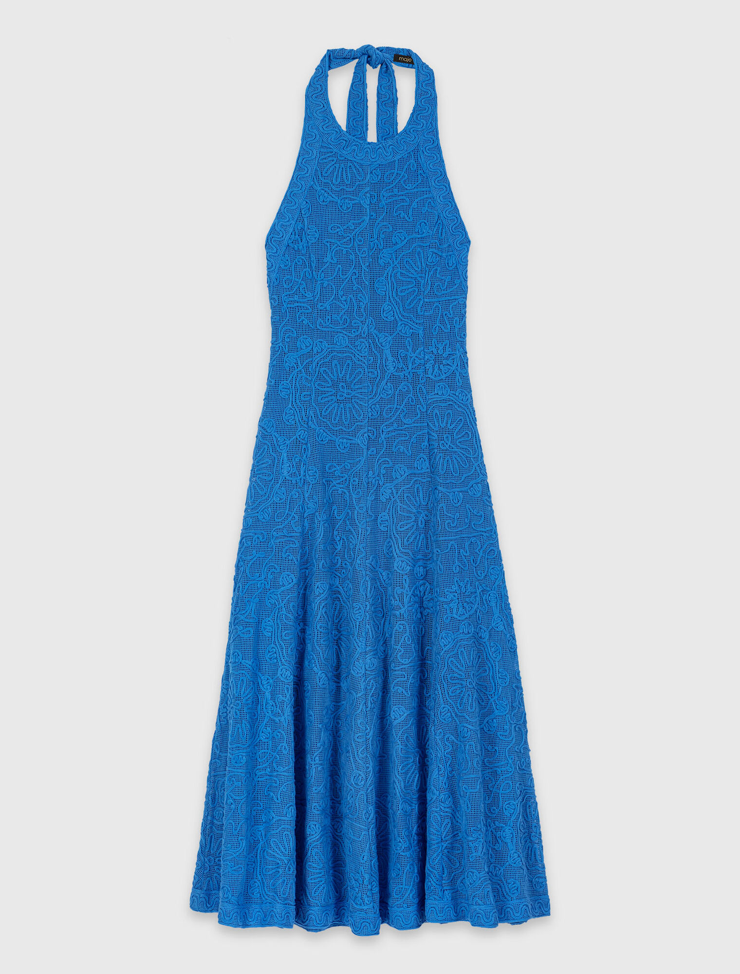 Vestido largo de guipur sin espalda