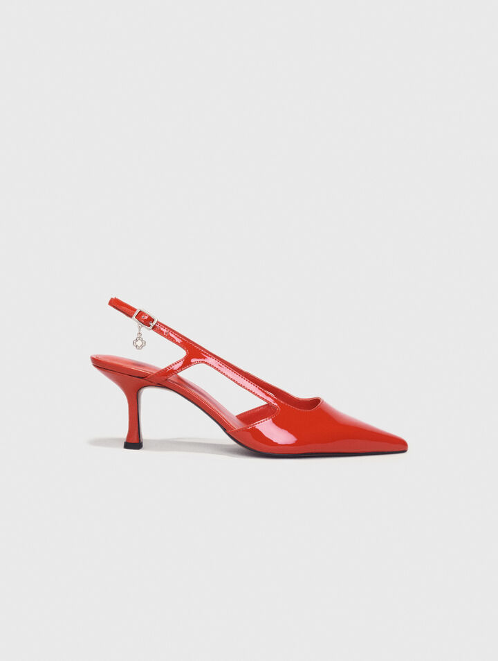 Zapato de tacón slingback de charol