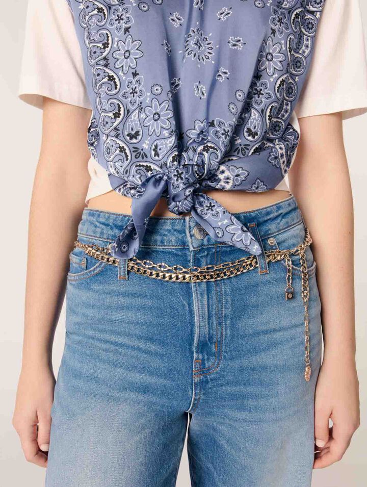 Camiseta anudada con estampado