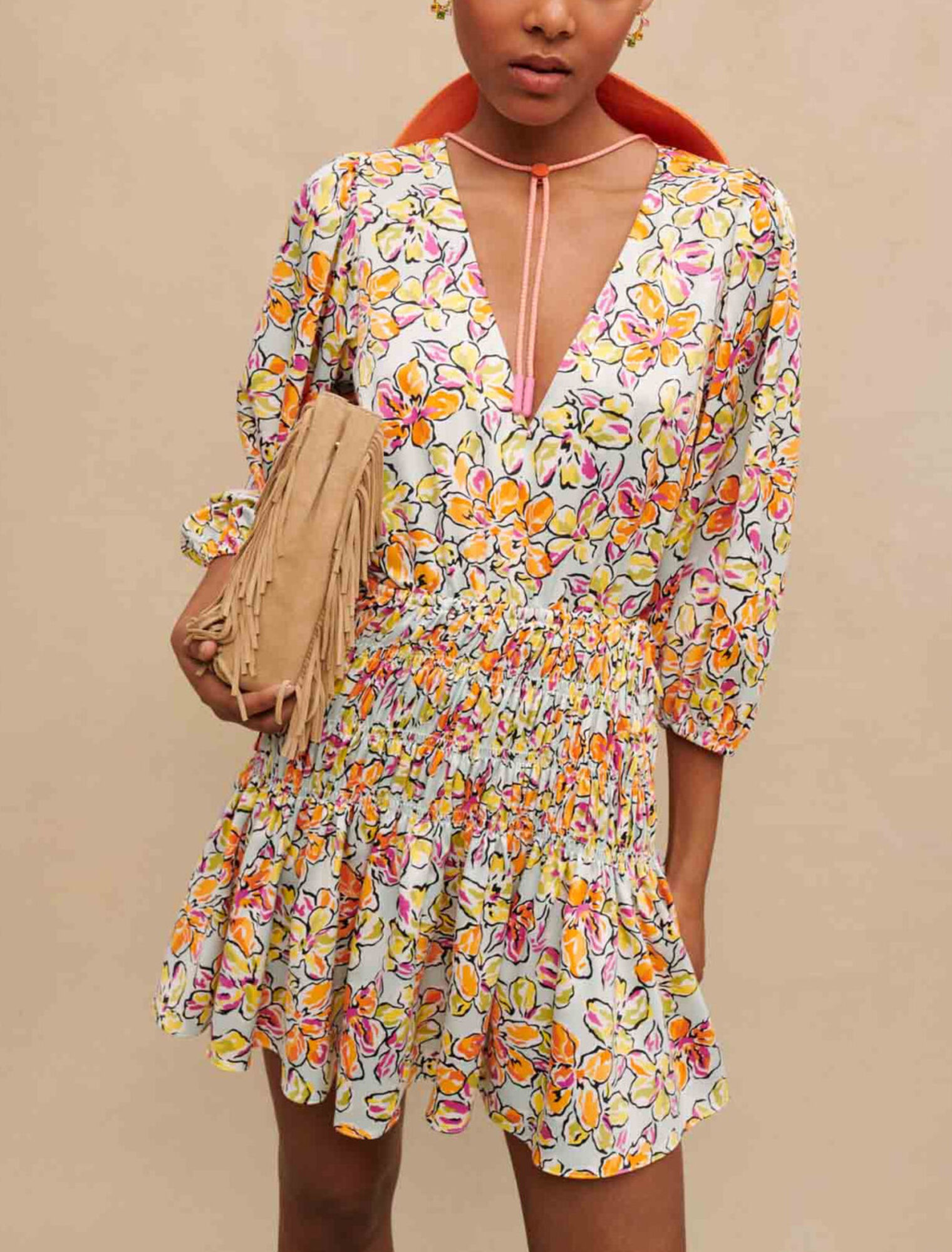 Vestido corto estampado floral