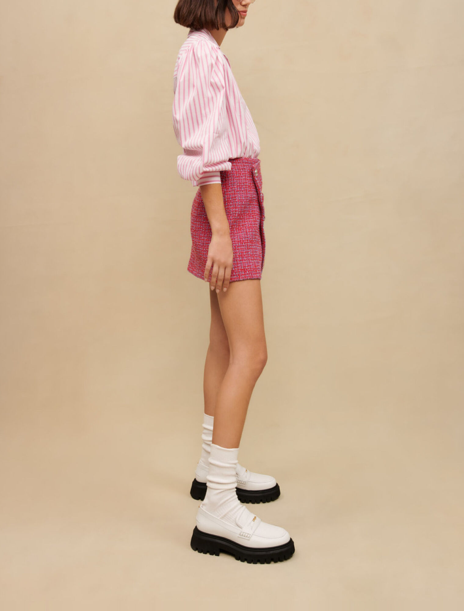 Falda cruzada de tweed