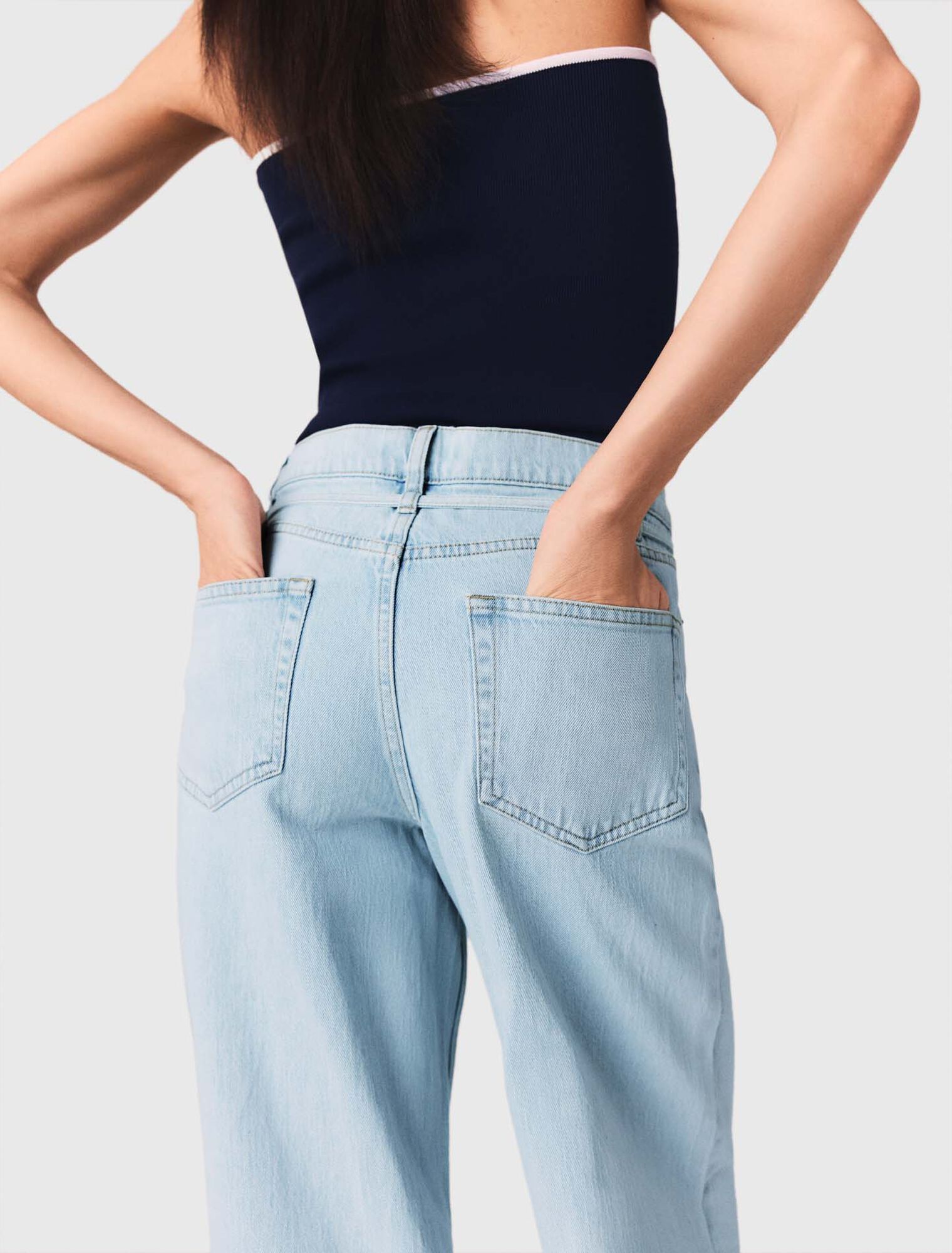 Vaquero ancho con strass