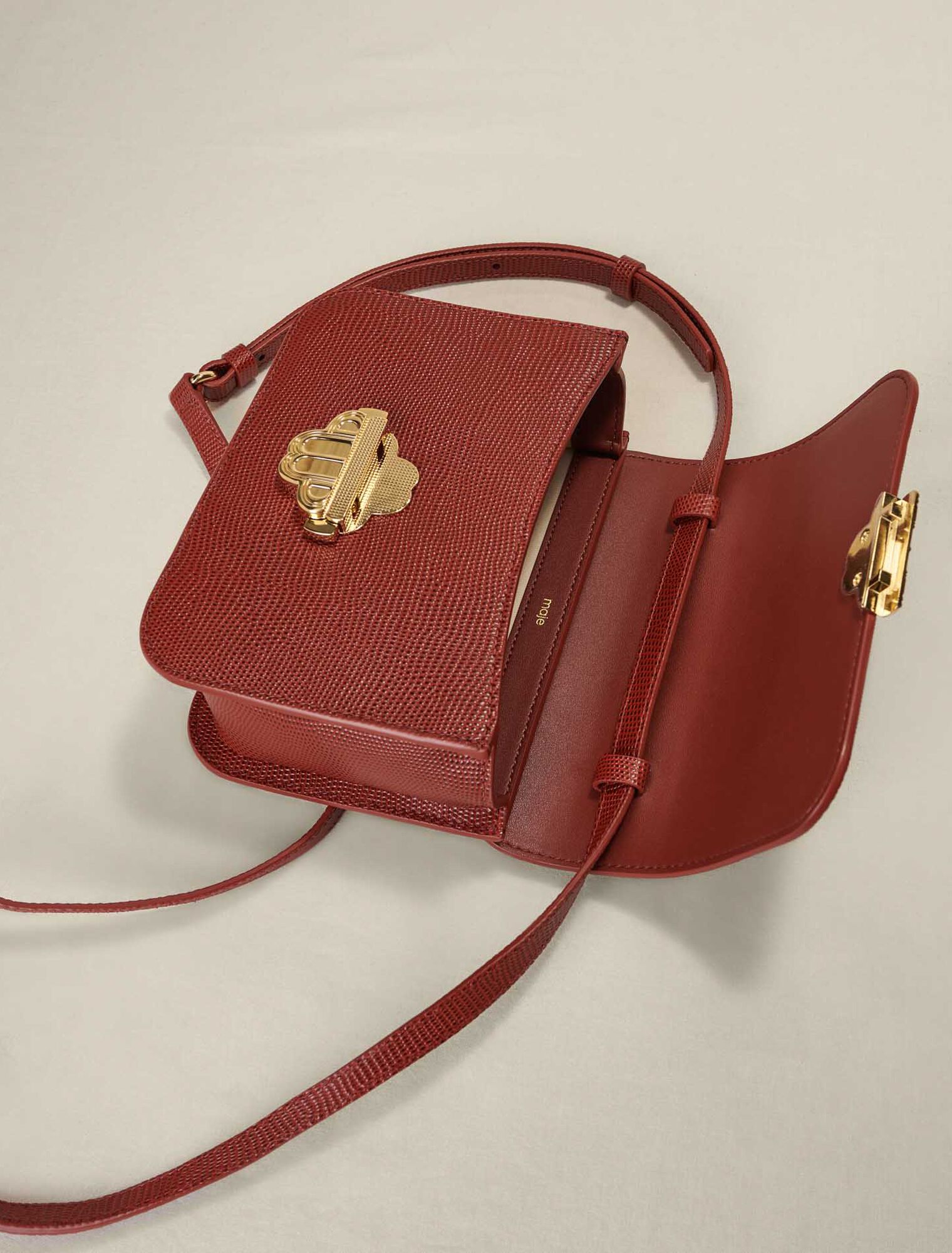 Bolso Clover de piel efecto lagarto