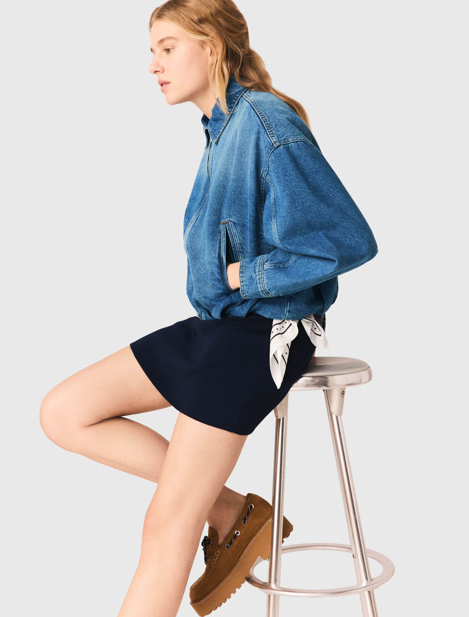 Cazadora bomber de denim