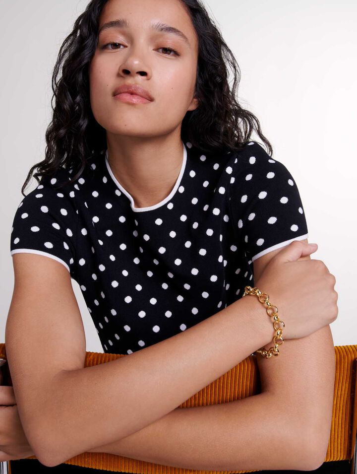 Top de punto jacquard 
