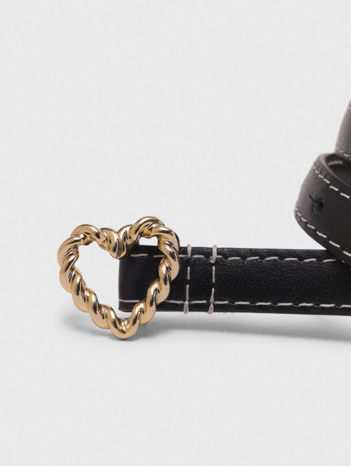Cinturón fino con corazón