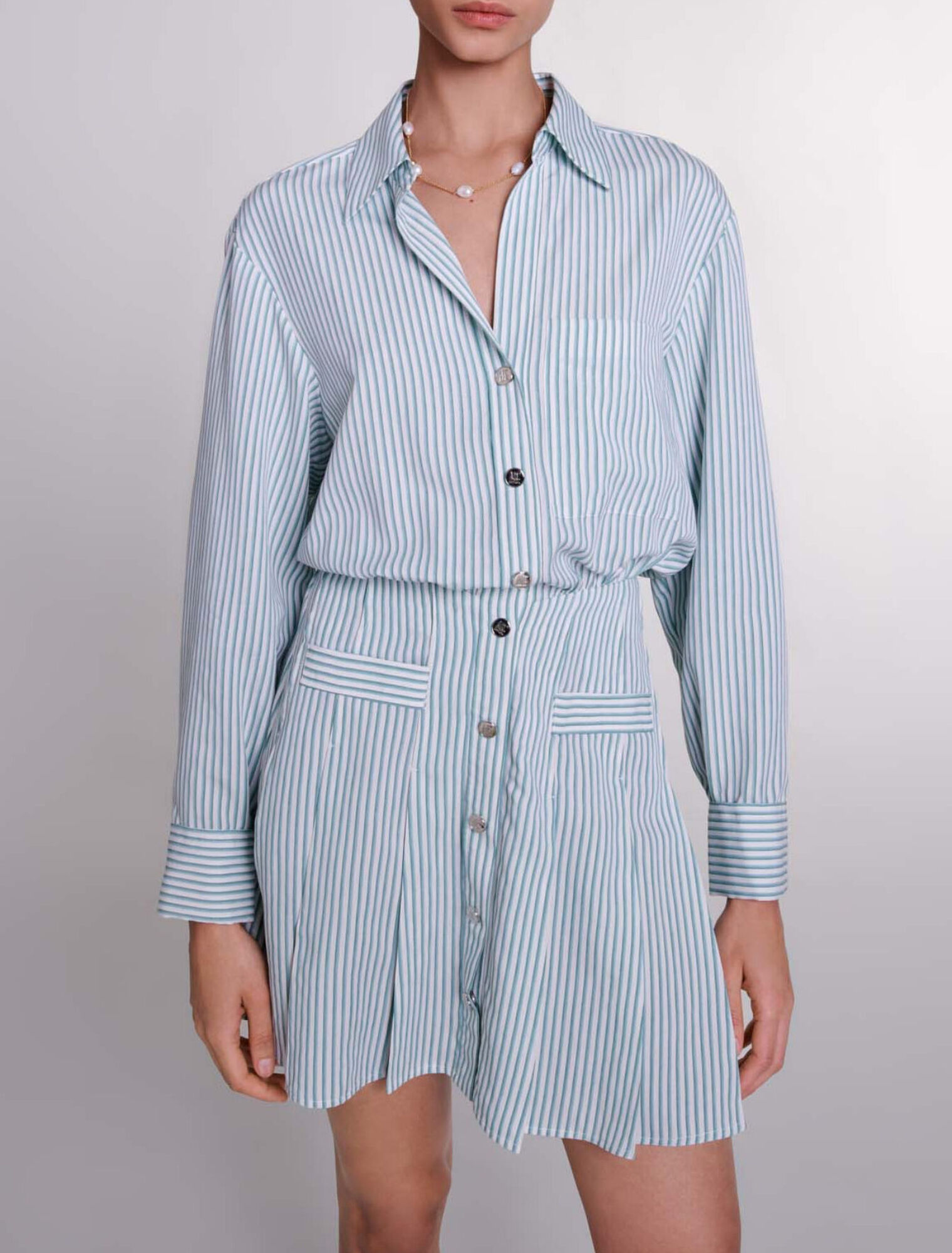 Vestido camisero de rayas