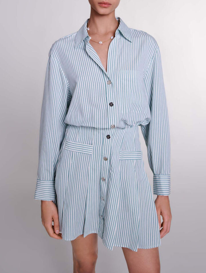 Vestido camisero de rayas