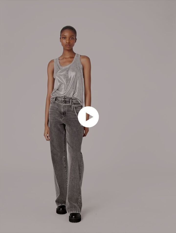 Camiseta de tirantes metalizada