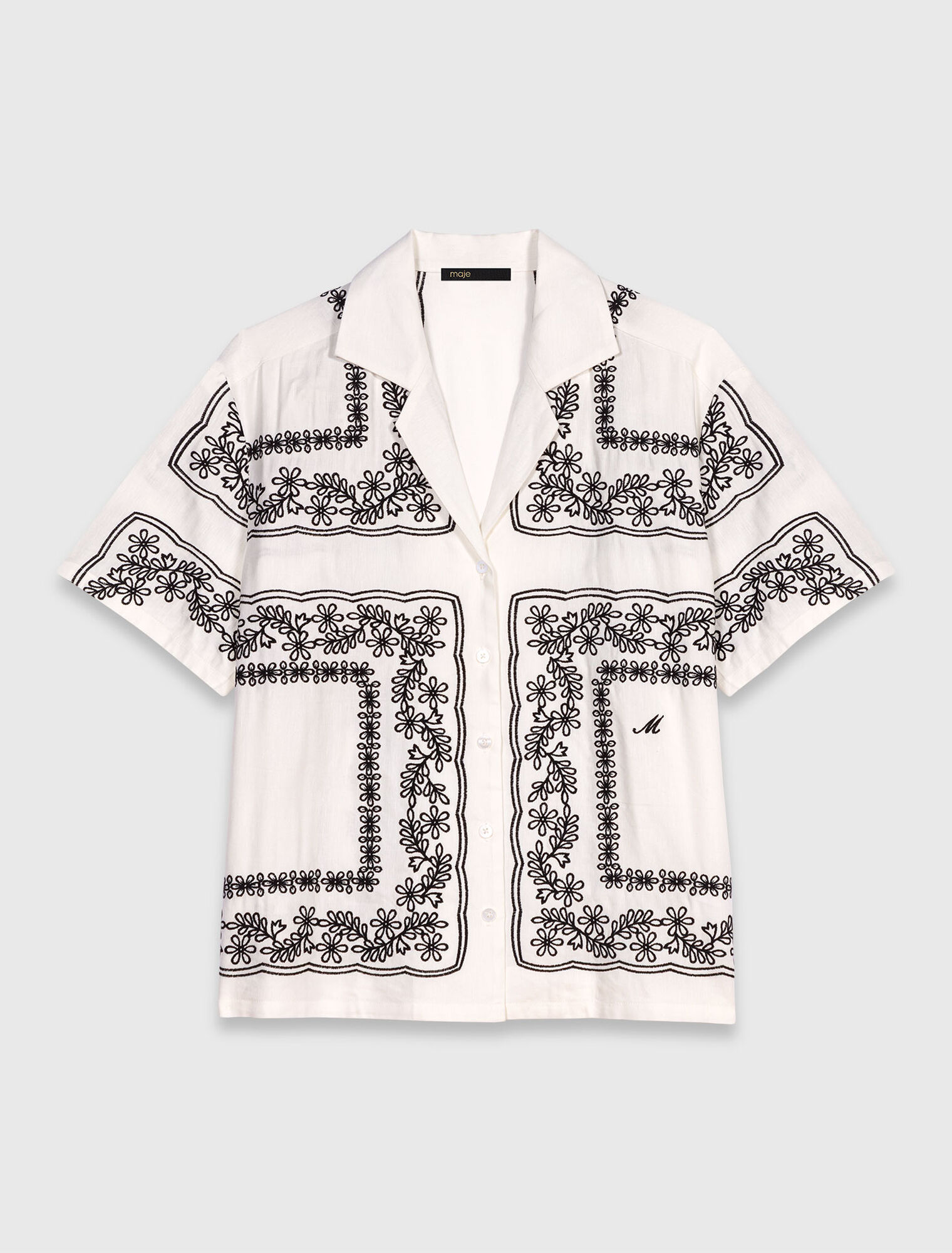 Camisa de manga corta bordada