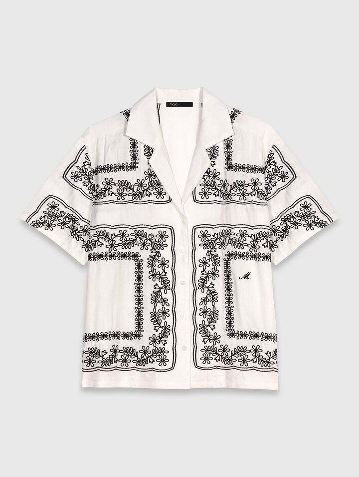 Camisa de manga corta bordada