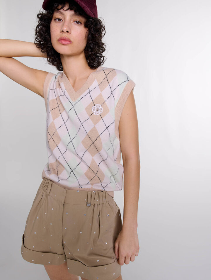Short de algodón con tachuelas