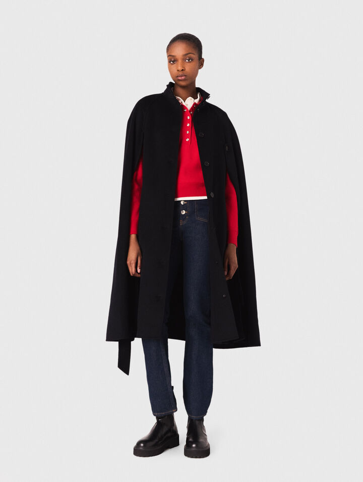 Abrigo largo reversible con capa