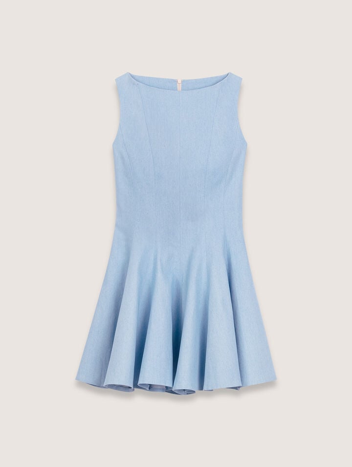 Vestido corto acampanado de algodón