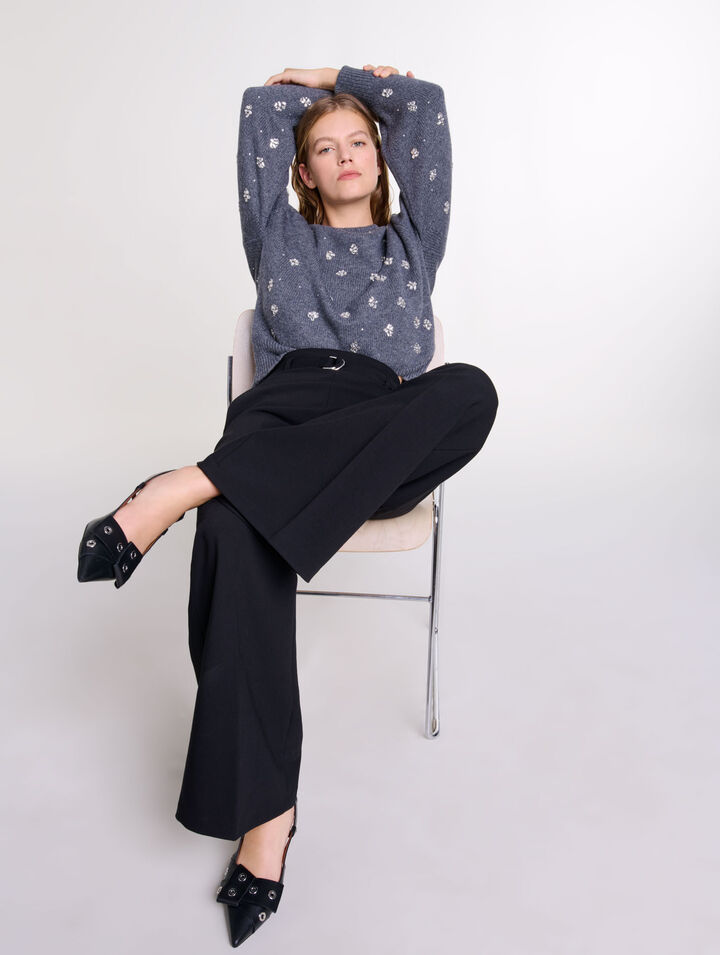 Pantalón ancho con cinturón