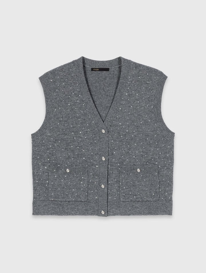 Top de punto con strass