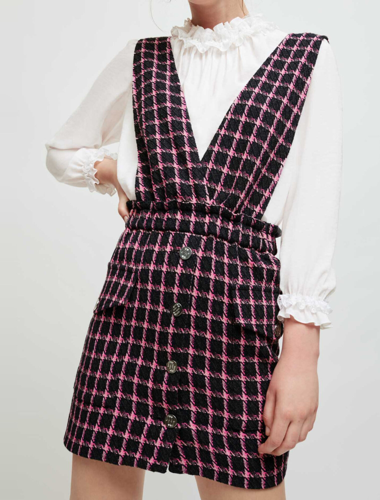 Vestido de cuadros sin tirantes