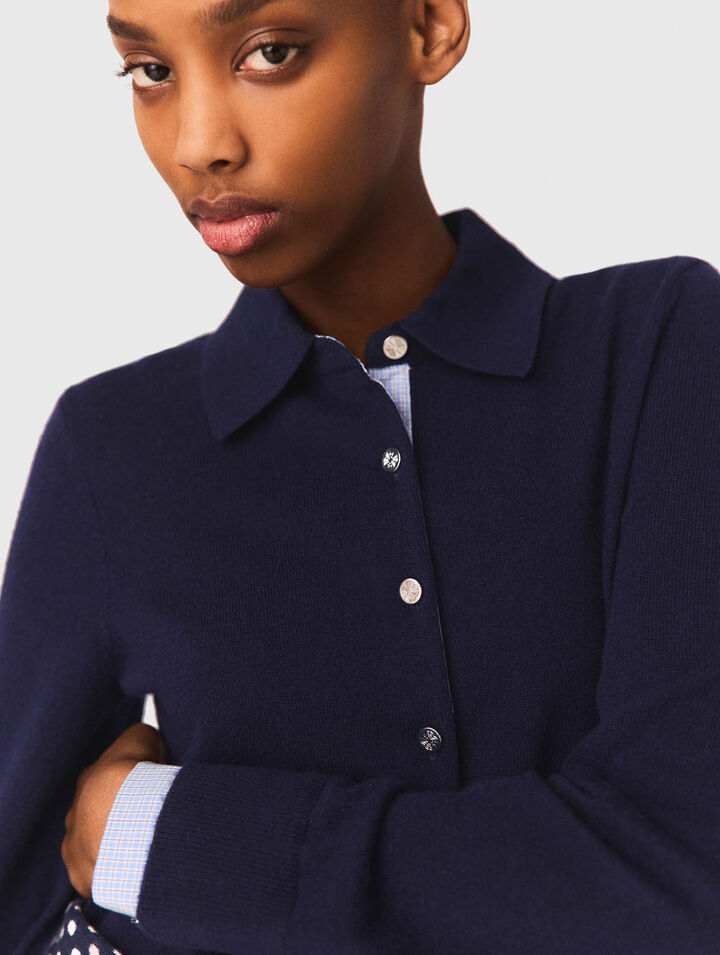 C&aacute;rdigan polo, adornos extra&iacute;bles